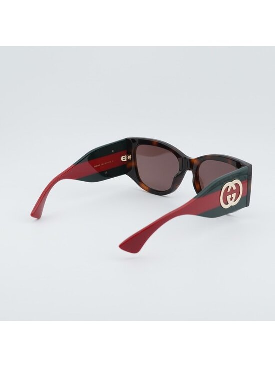 Gucci GG2115S 002 Sunglasses Dark Havana Cat Eye Frame, Brown Lenses main image 10